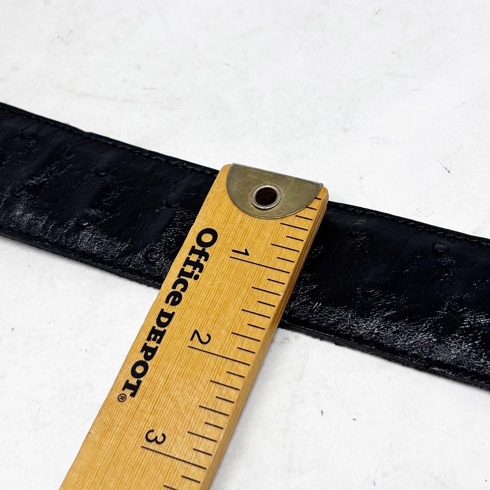 Great‎ W Boots Mens Black Faux Ostrich Leather Belt Size 40 Buckle Not Included - Picture 6 of 9